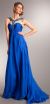Bejeweled Straps Shirred Long Formal Evening Prom Dress in Royal Blue